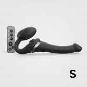 Черный безремневой страпон Multi Orgasm Size S с клиторальной стимуляцией - Strap-on-me - купить с доставкой в Новокуйбышевске