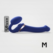 Синий безремневой страпон Multi Orgasm Size M с клиторальной стимуляцией - Strap-on-me - купить с доставкой в Новокуйбышевске