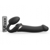 Черный безремневой страпон Multi Orgasm Size L с клиторальной стимуляцией - Strap-on-me - купить с доставкой в Новокуйбышевске