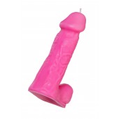 Розовая свеча в форме пениса - 13 см. - Pecado - купить с доставкой в Новокуйбышевске