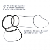 Набор из трех черных эрекционных колец Silicone 3-Ring Stamina Set - Pipedream - в Новокуйбышевске купить с доставкой