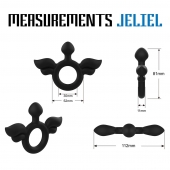 Черное эрекционное кольцо с крыльями Rooster Jeliel Angel - Velv or - в Новокуйбышевске купить с доставкой
