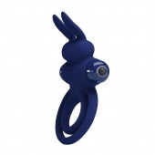 Синее эрекционное кольцо с вибростимуляцией клитора Powerful Ring - Baile - в Новокуйбышевске купить с доставкой