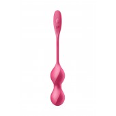 Малиновые вагинальные шарики с вибрацией Love Birds 2 - 22,2 см. - Satisfyer