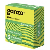 Ультратонкие презервативы Ganzo Ultra thin - 3 шт. - Ganzo - купить с доставкой в Новокуйбышевске