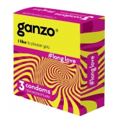 Презервативы с анестетиком для продления удовольствия Ganzo Long Love - 3 шт. - Ganzo - купить с доставкой в Новокуйбышевске