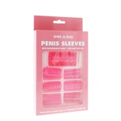 Набор из 7 розовых насадок на пенис ONE-A-DAY PENIS SLEEVES PINK - Seven Creations - в Новокуйбышевске купить с доставкой