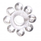 Прозрачное гелевое эрекционное кольцо-цветок - Toyfa Basic - в Новокуйбышевске купить с доставкой