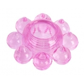 Розовое гелевое эрекционное кольцо-цветок - Toyfa Basic - в Новокуйбышевске купить с доставкой