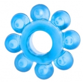 Голубая гелевая насадка-цветок - Toyfa Basic - в Новокуйбышевске купить с доставкой
