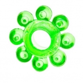 Зеленое эрекционное кольцо-цветок - Toyfa Basic - в Новокуйбышевске купить с доставкой