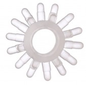 Прозрачное гелевое эрекционное кольцо с шипиками - Toyfa Basic - в Новокуйбышевске купить с доставкой