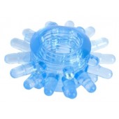 Голубая гелевая насадка с шипиками - Toyfa Basic - в Новокуйбышевске купить с доставкой