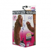 Коричневая насадка на пенис Wolftooth Sleeve - 13 см. - Baile - в Новокуйбышевске купить с доставкой