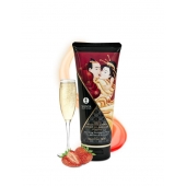 Массажный крем для тела с ароматом клубники и шампанского Sparkling Strawberry Wine - 200 мл. - Shunga - купить с доставкой в Новокуйбышевске