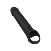 Черная насадка-удлинитель с вибрацией Vibrating Extender With Remote - Dream Toys - в Новокуйбышевске купить с доставкой