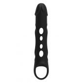 Черная насадка-удлинитель Vibrating Extender With Remote с вибрацией - Dream Toys - в Новокуйбышевске купить с доставкой