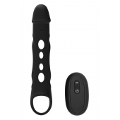 Черная насадка-удлинитель Vibrating Extender With Remote с вибрацией - Dream Toys - в Новокуйбышевске купить с доставкой