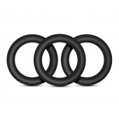 Набор из 3 черных эрекционных колец Black Small Penis Rings - Blush Novelties - в Новокуйбышевске купить с доставкой