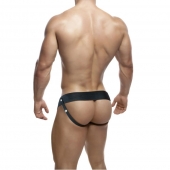 Телесный фаллопротез на черных эластичных ремнях 7 Inch Hollow Strap On - 17 см. - Blush Novelties - купить с доставкой в Новокуйбышевске