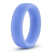 Голубое люминесцентное кольцо Silicone Glo Cock Ring - Blush Novelties - в Новокуйбышевске купить с доставкой