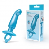 Голубая анальная пробка для массажа простаты Hither Silicone Prostate Plug - 14,3 см. - b-Vibe - в Новокуйбышевске купить с доставкой