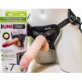 Страпон-унисекс с двумя насадками UNI strap 7  Harness - 19 и 16 см. - LOVETOY (А-Полимер) - купить с доставкой в Новокуйбышевске