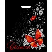 Черный пакет Glamour с вырубной ручкой (38х47 см) - Сима-Ленд - купить с доставкой в Новокуйбышевске
