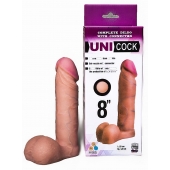 Фаллическая насадка для страпона UNICOCK 8  - 20 см. - LOVETOY (А-Полимер) - купить с доставкой в Новокуйбышевске
