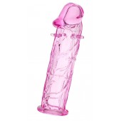 Розовая насадка фаллической формы - 12,5 см. - A-toys - в Новокуйбышевске купить с доставкой