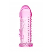 Розовая насадка на пенис с шипиками и коготком - 13,5 см. - A-toys - в Новокуйбышевске купить с доставкой