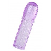 Фиолетовая рельефная насадка на пенис - 13,5 см. - A-toys - в Новокуйбышевске купить с доставкой