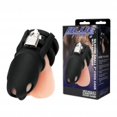 Черная клетка для пениса Silicone Small 2 in Cock Cage With Ball Divider - BlueLine - купить с доставкой в Новокуйбышевске