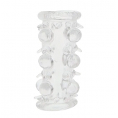 Прозрачная насадка на пенис с шипами и бугорками JELLY JOY LUST CLUSTER CLEAR - Dream Toys - в Новокуйбышевске купить с доставкой