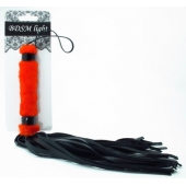 Нежная плеть с красным мехом BDSM Light - 43 см. - БДСМ Арсенал - купить с доставкой в Новокуйбышевске