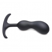 Черный массажер простаты с утяжелителями Premium Silicone Weighted Prostate Plug Medium - 16,3 см. - XR Brands - в Новокуйбышевске купить с доставкой