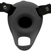 Черный полый страпон с вибрацией 2’’ Erection 28X Smooth Vibrating Silicone Penis Sheath - XR Brands - купить с доставкой в Новокуйбышевске