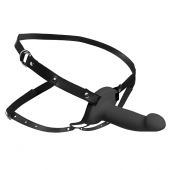Черный полый страпон с вибрацией 2’’ Erection 28X Smooth Vibrating Silicone Penis Sheath - XR Brands - купить с доставкой в Новокуйбышевске