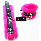 Оковы на ноги с розовым мехом BDSM Light - БДСМ Арсенал - купить с доставкой в Новокуйбышевске