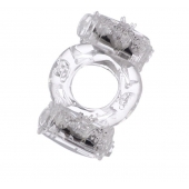 Прозрачное виброкольцо с двумя вибропульками - Toyfa Basic - в Новокуйбышевске купить с доставкой