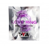 Фиолетовое виброкольцо с двумя вибропульками - Toyfa Basic - в Новокуйбышевске купить с доставкой