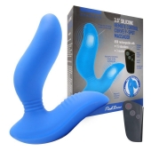 Синий вибромассажер простаты 3,5’’ Remote Control Curve P-spot Massager - 12 см. - Erokay - в Новокуйбышевске купить с доставкой