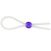 Прозрачное лассо с фиолетовой бусиной SILICONE COCK RING WITH BEAD LAVENDER - NMC - в Новокуйбышевске купить с доставкой