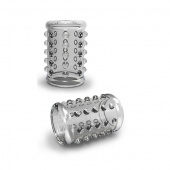 Прозрачная насадка на пенис с шишечками STAY HARD COCK SLEEVE 02 CLEAR - Blush Novelties - в Новокуйбышевске купить с доставкой