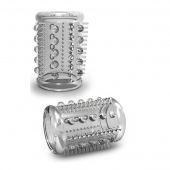 Прозрачная насадка с шипами и шишечками STAY HARD COCK SLEEVE 03 CLEAR - Blush Novelties - в Новокуйбышевске купить с доставкой