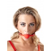 Силиконовый кляп-шар на чёрных ремешках Red Gag silicone - Orion - купить с доставкой в Новокуйбышевске