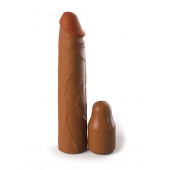 Коричневая насадка на член 2  Silicone X-tension - 20,3 см. - Pipedream - в Новокуйбышевске купить с доставкой