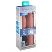 Телесная вибронасадка на член 3  Vibrating Mega X-tension with Remote - 22,9 см. - Pipedream - в Новокуйбышевске купить с доставкой