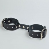 Черные кожаные наручники-фиксатор - Sitabella - купить с доставкой в Новокуйбышевске