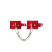 Красные мягкие кожаные оковы с люверсами - Pecado - купить с доставкой в Новокуйбышевске